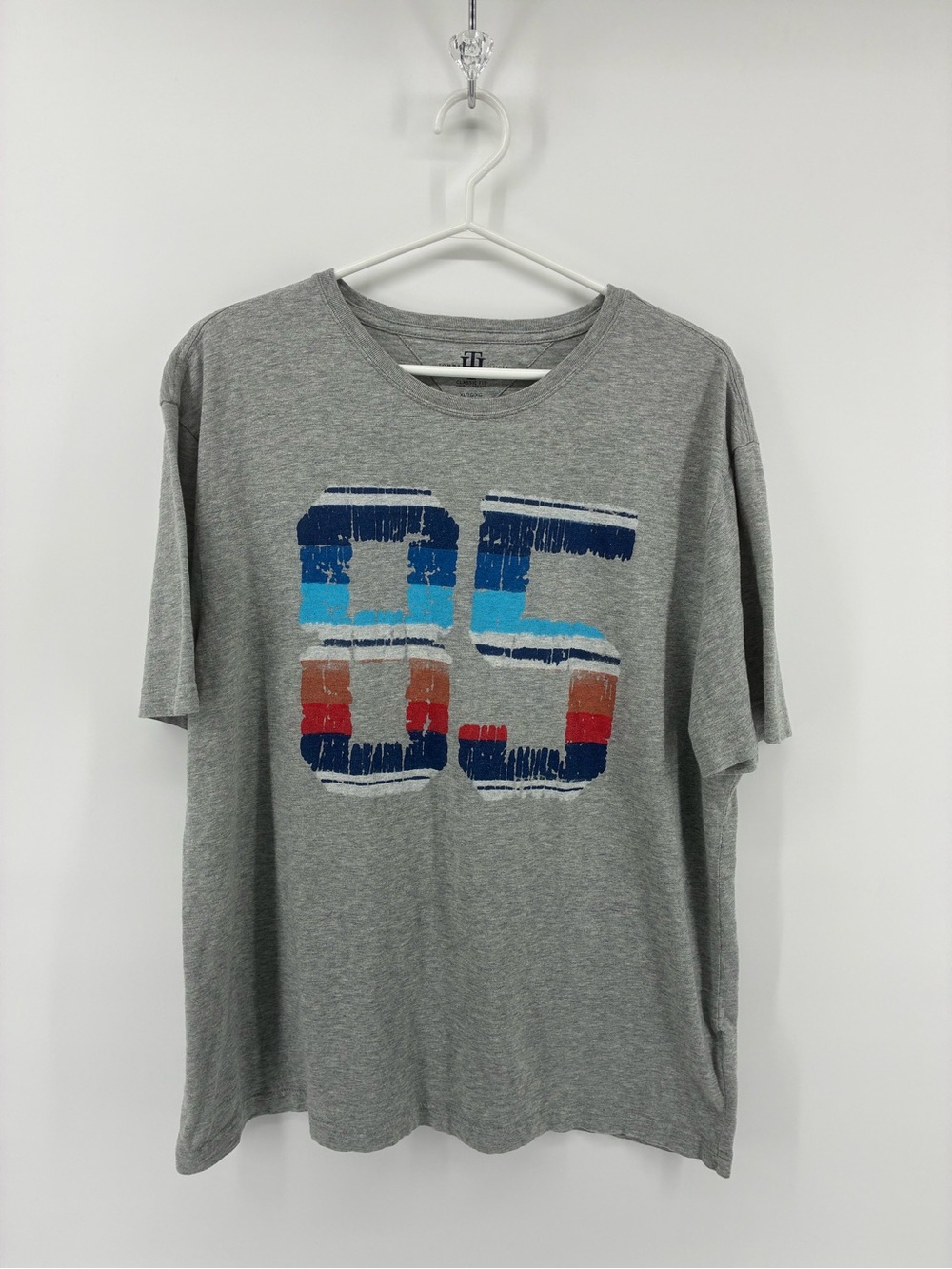 Tommy Hilfiger Men's Gray Graphic 85 Short-Sleeve Shirt Classic Fit